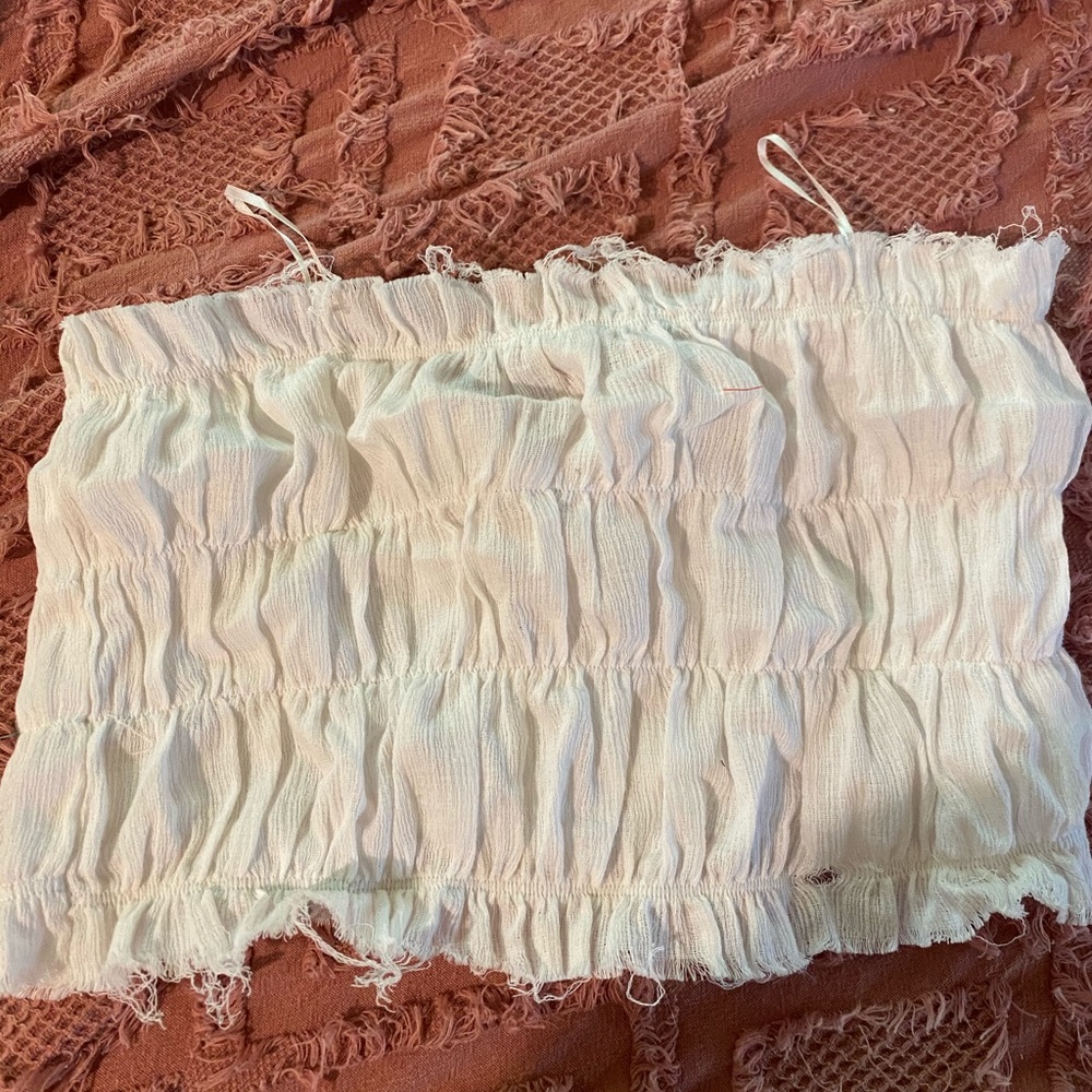 RENEMED: strapless scrunch tank top